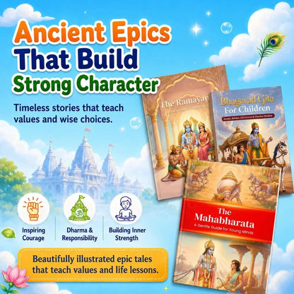 Ramayan, Mahabharat & Bhagavad Gita for Kids (Ages 4–12) | Illustrated Bedtime Stories with Values